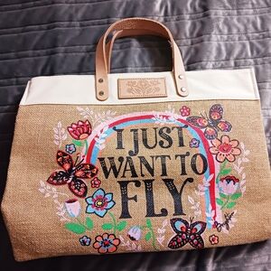 NWOT Brighton I Just Want To Fly Canvas Tote  Bag